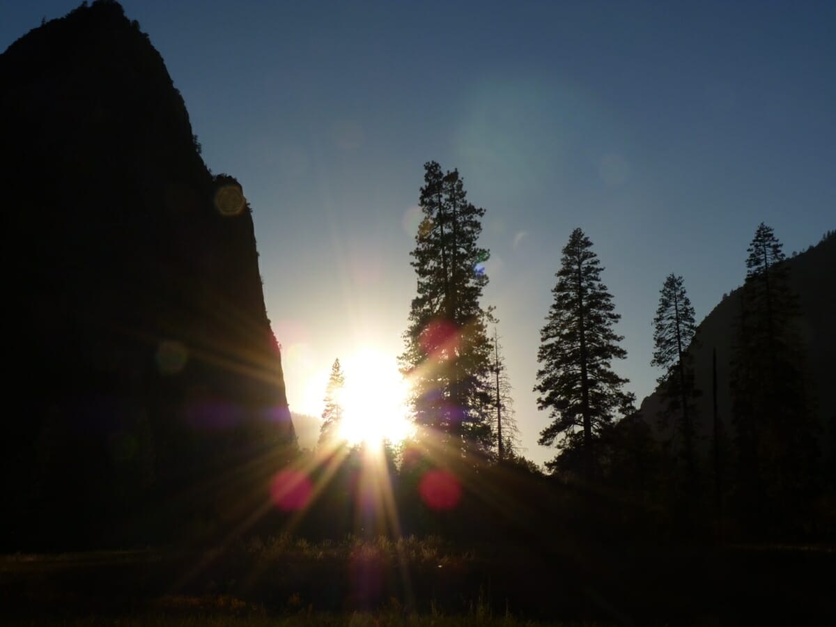 El Cap Meadows am Abend.