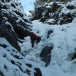 Beim Eisklettern in Garmisch