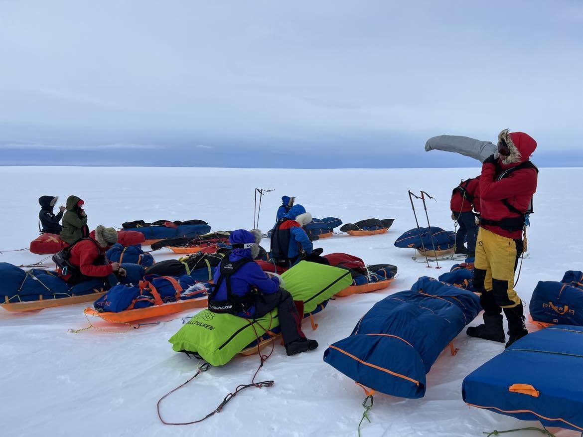 Schlitten bepackt, um Loszufahren
