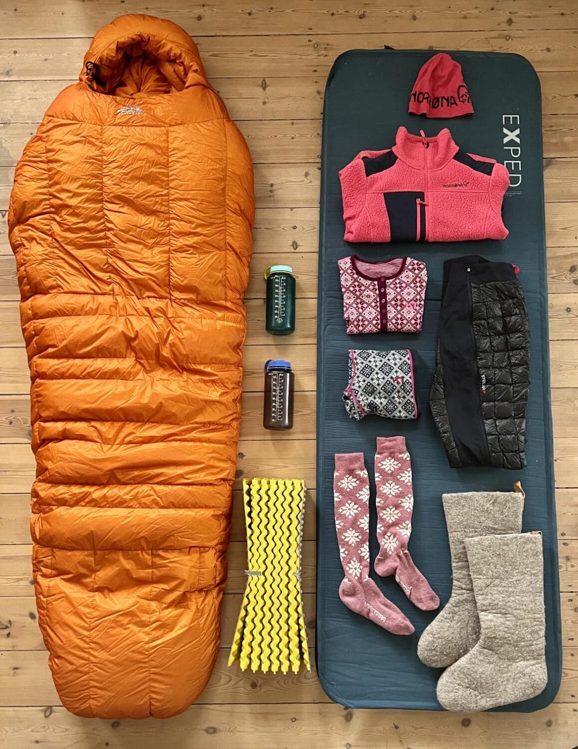 Ausrüstung von Sarah auf Expedition