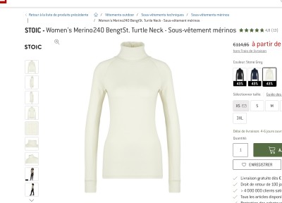 Bild 1 von Marie zu Stoic - Women's Merino240 BengtSt. Turtle Neck - Merinounterwäsche